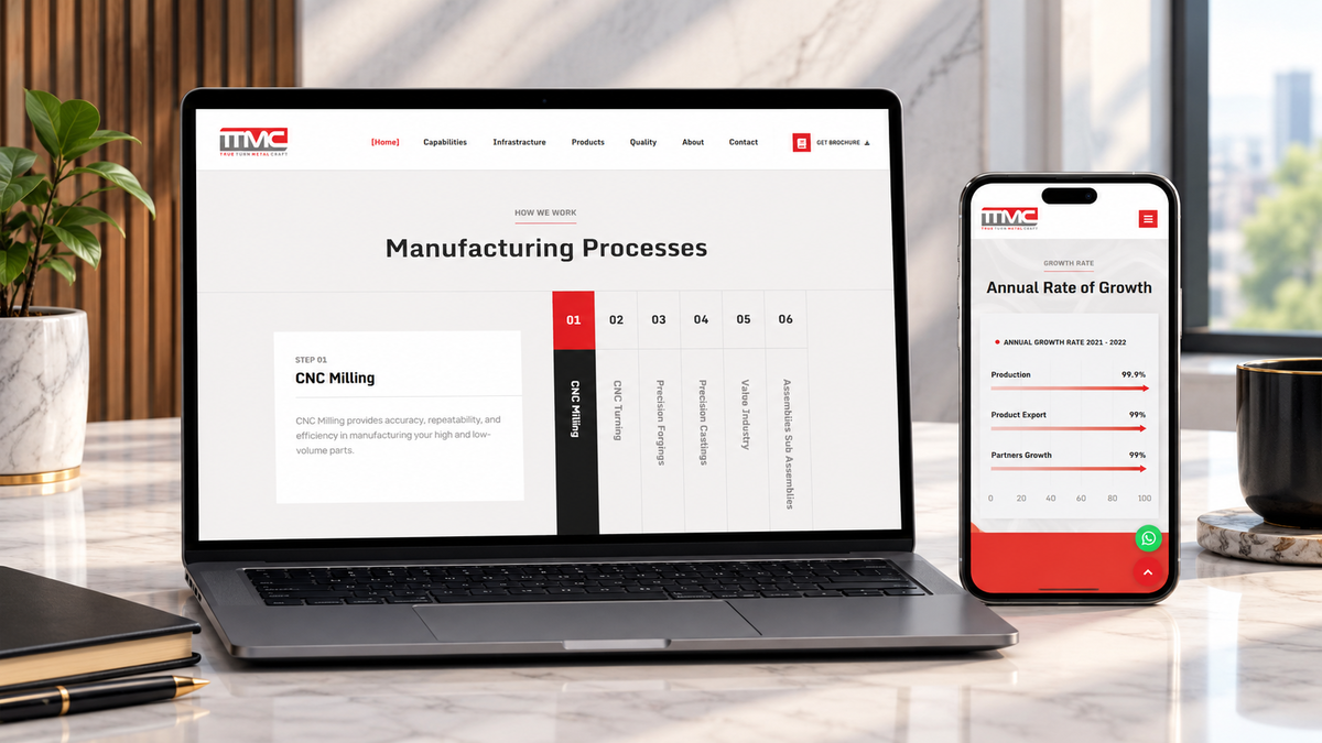 TTMC (True Turn Metal Craft) – B2B Manufacturing Website Development